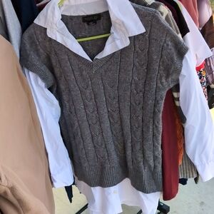 Rachel Zoe Tunic faux layered sweater XS